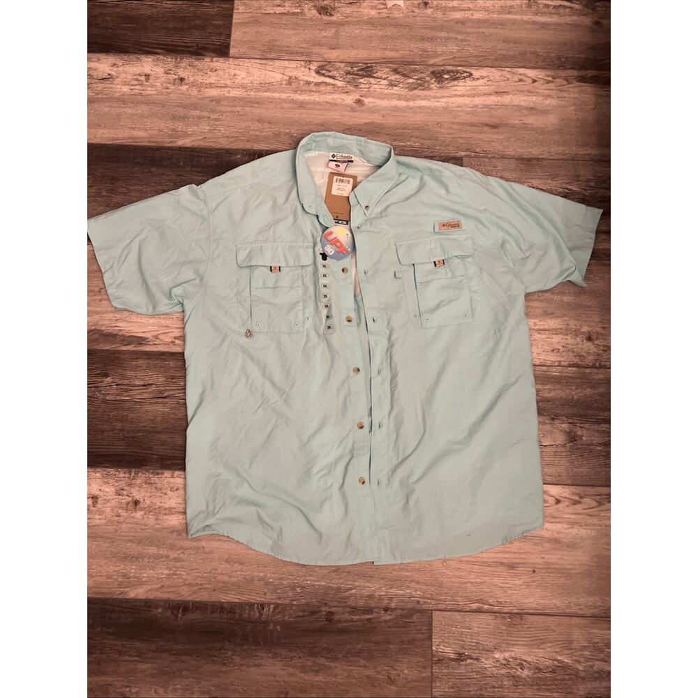 Columbia PFG Omni Shade Teal Green Golf & Fishing Size Vented Back XXL NWT